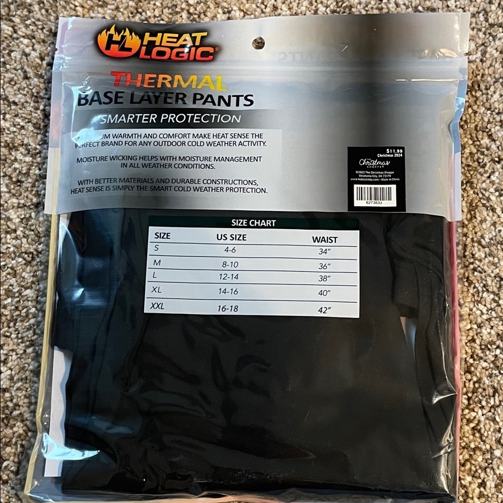 Heat Logic Women's Thermal Base Layer Pants - Black (L) - Picture 2 of 2